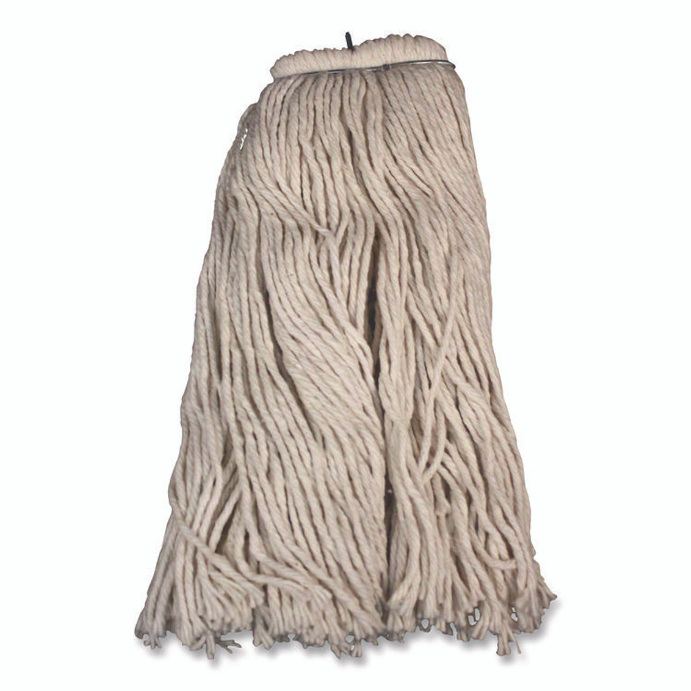 IMPACT PRODUCTS, LLC 12120EA Layflat Regular Screw-Type Mop Head, Cotton, 20 oz, 1" Headband, White
