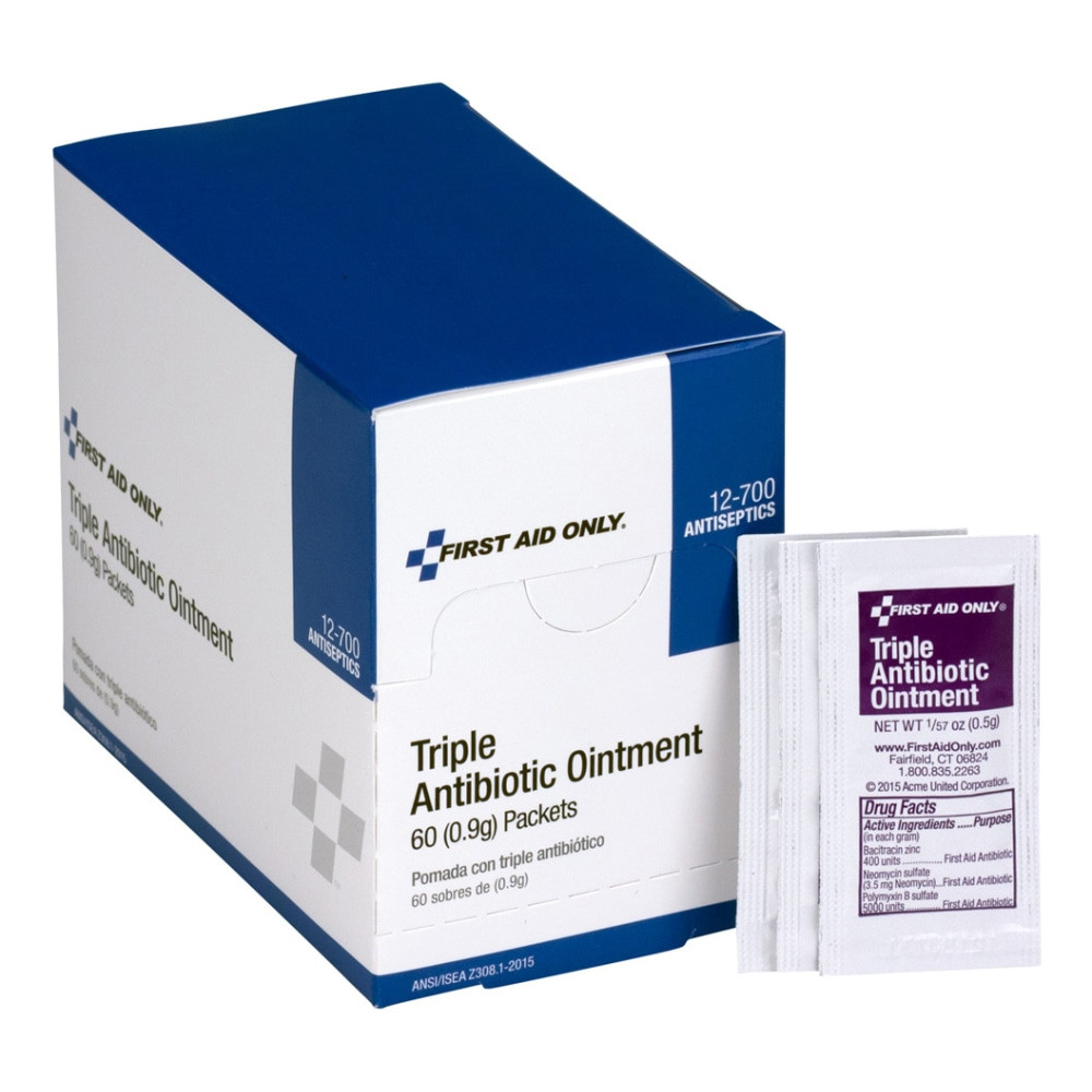 ACME UNITED CORPORATION Acme 90321  United Triple Antibiotic Ointment, 2.4 Oz, Box Of 60 Packets