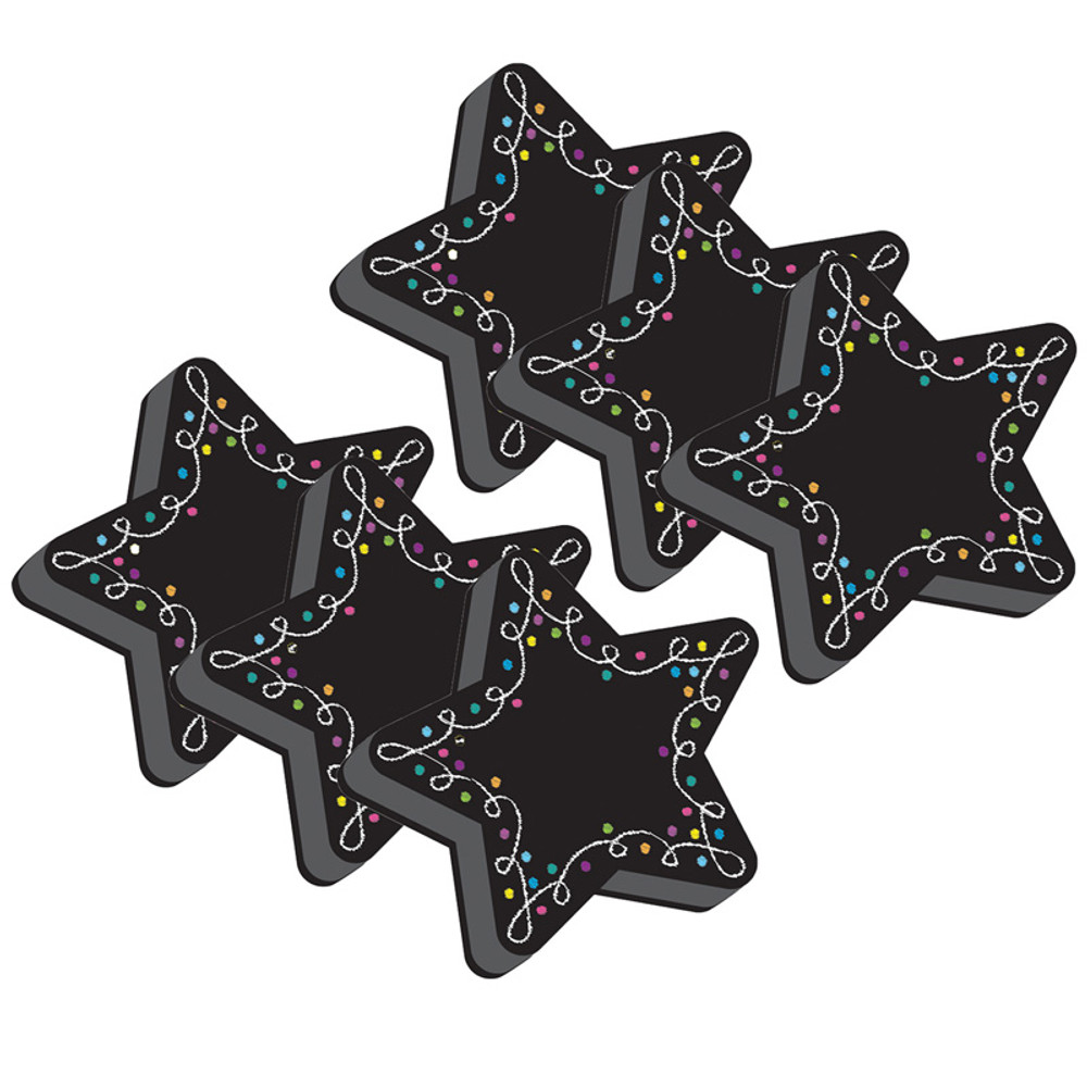 ASHLEY PRODUCTIONS Ashley Productions® Magnetic Whiteboard Erasers, Star Chalk, Pack of 6