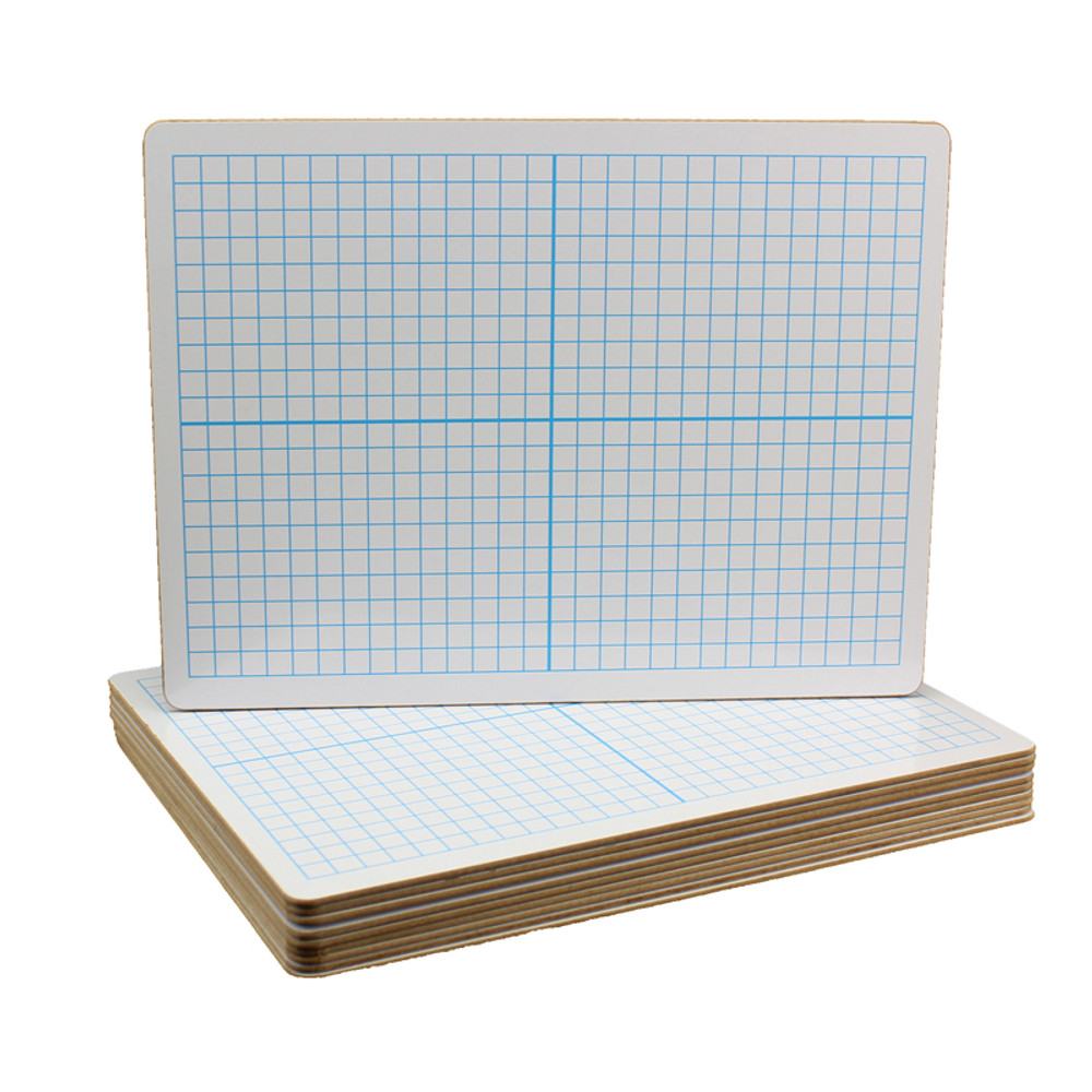 FLIPSIDE Flipside Products X Y Axis Dry Erase Board, Dual Sided, 9"W x 12"L, Pack of 12