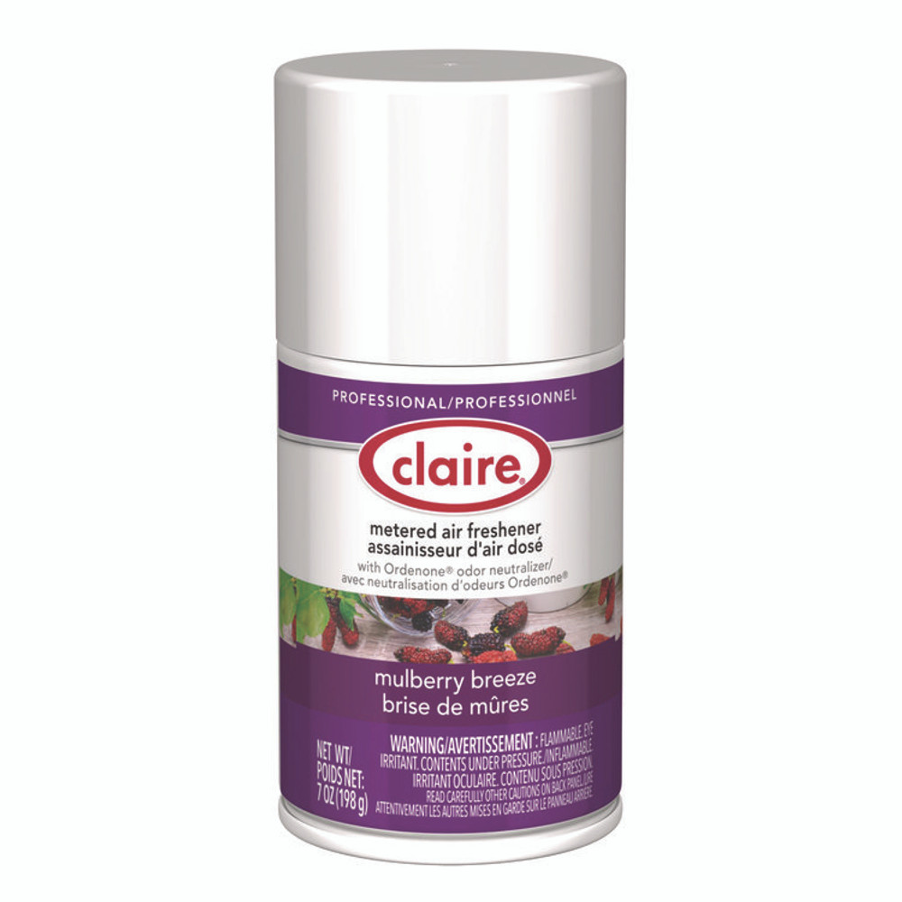 PLZ CORP Claire® 106 Metered Air Freshener, Mulberry Scent, 7 oz Aerosol Spray, 12/Carton