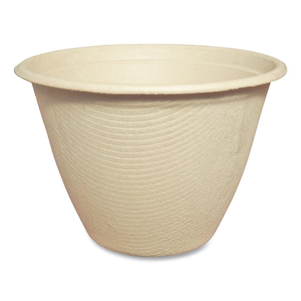 WORLD CENTRIC BBSC16NLFP Fiber Bowls, 16 oz, 4.5" Diameter x 3.3" h, Natural, Paper, 500/Carton