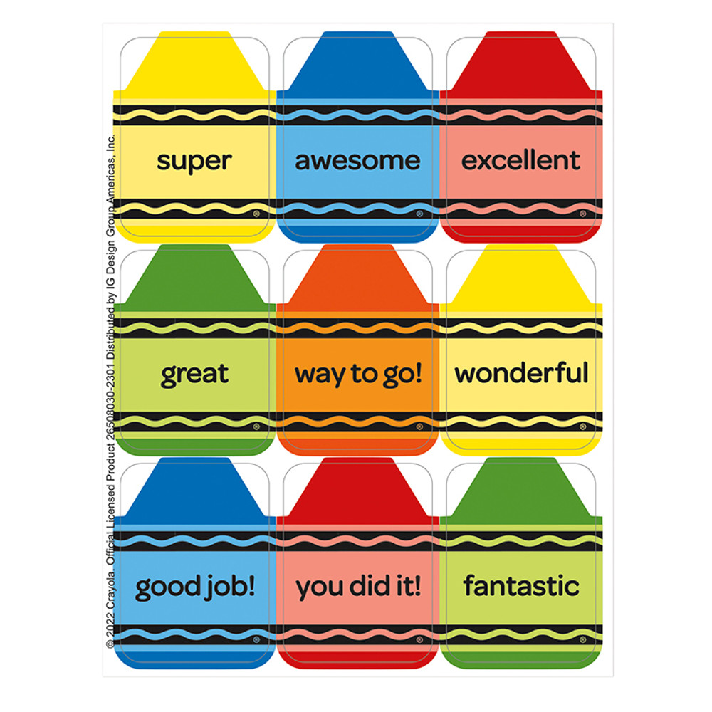 EUREKA Eureka® Crayola® Giant Stickers, Pack of 36