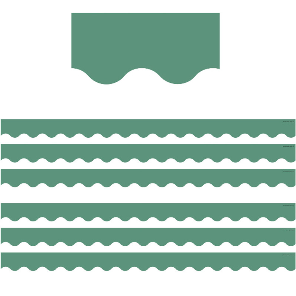 TEACHER CREATED RESOURCES Teacher Created Resources® Eucalyptus Green Scalloped Border Trim, 35 Feet Per Pack, 6 Packs
