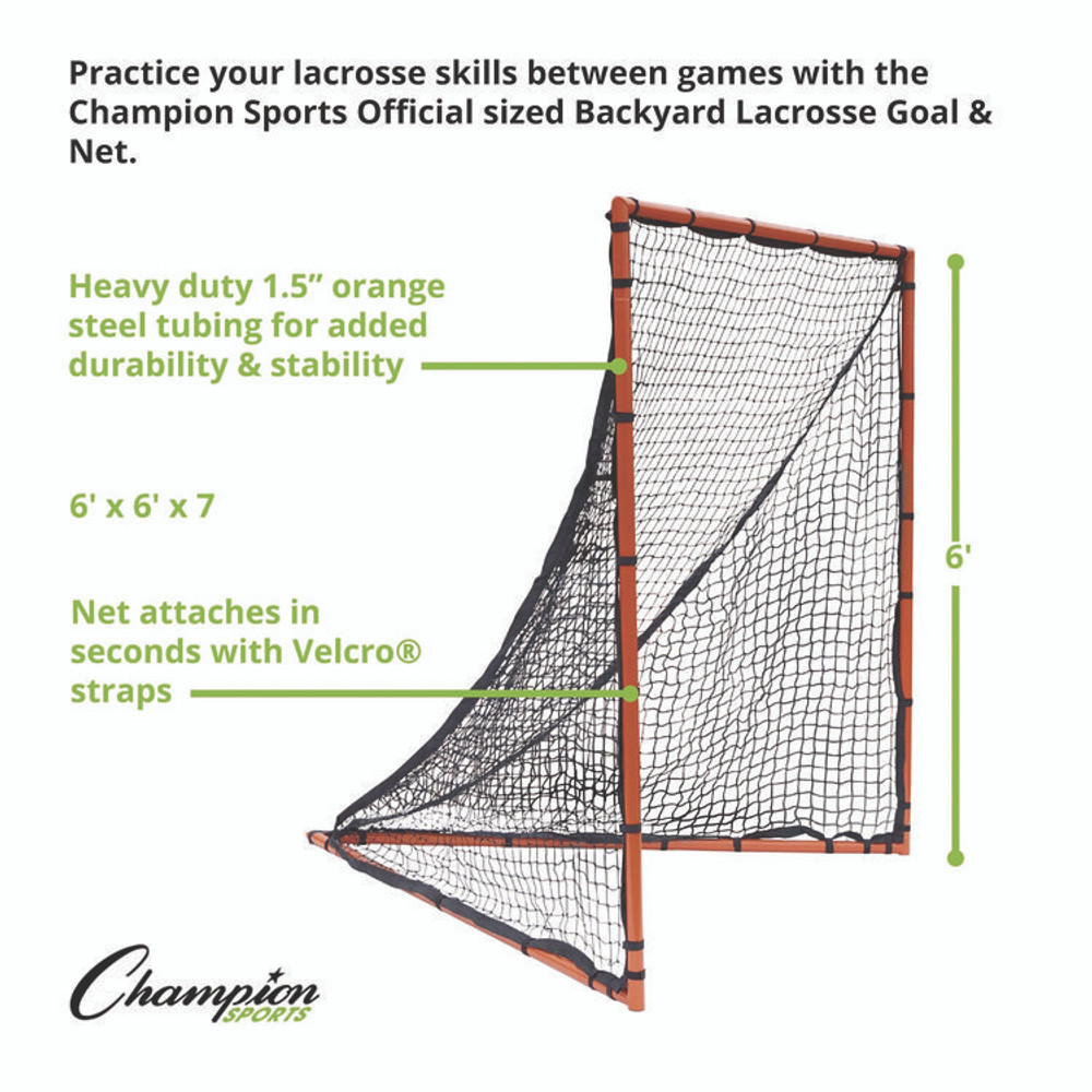CHAMPION SPORT Sports LNGL Backyard Lacrosse Goal and Net, 6 ft x 6 ft, 1.5" dia Frame