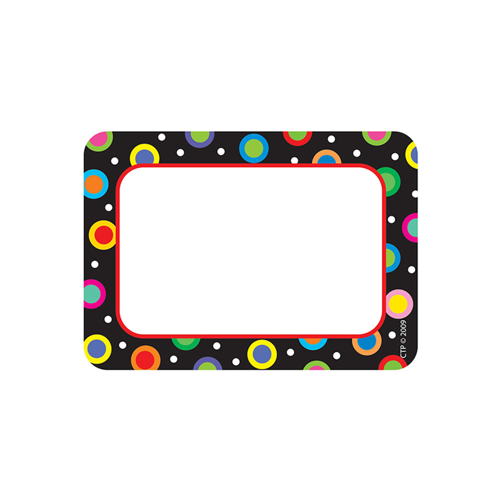 CREATIVE TEACHING PRESS Creative Teaching Press® Dots on Black Name Tags, Pack of 36