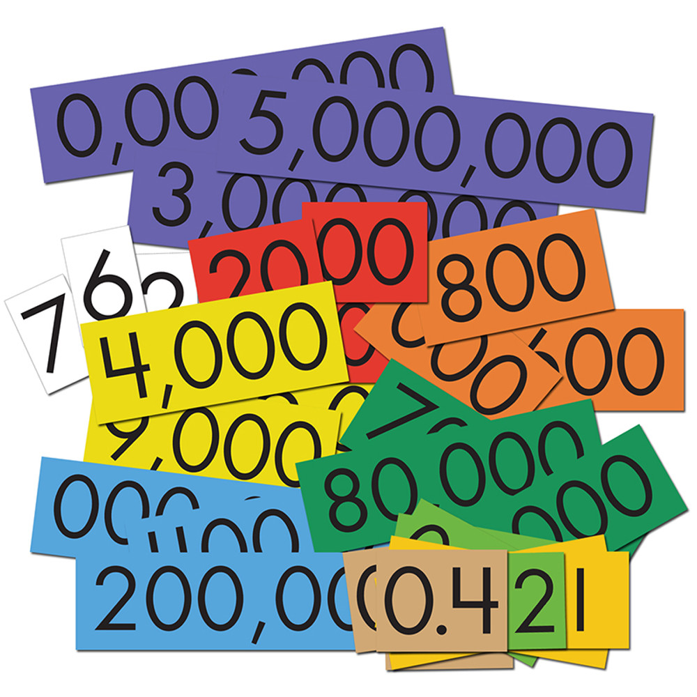 TEACHER CREATED RESOURCES Sensational Math™ 10-Value Decimals to Whole Numbers Place Value Cards Set, Pack of 100