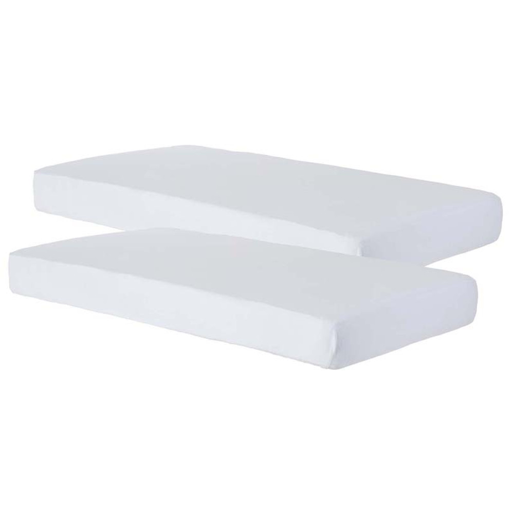 FOUNDATIONS Foundations SafeFit™ Elastic Fitted Sheet, Compact-Size, White, Pack of 2