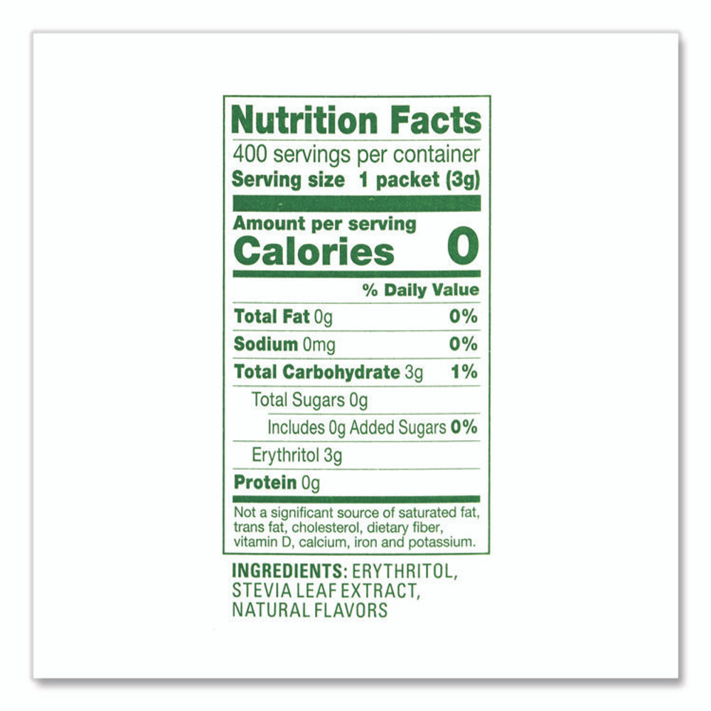 FIVE STAR DISTRIBUTORS, INC. Truvia® BBD02056 Natural Sugar Substitute, 0.07 oz Packet, 400/Box