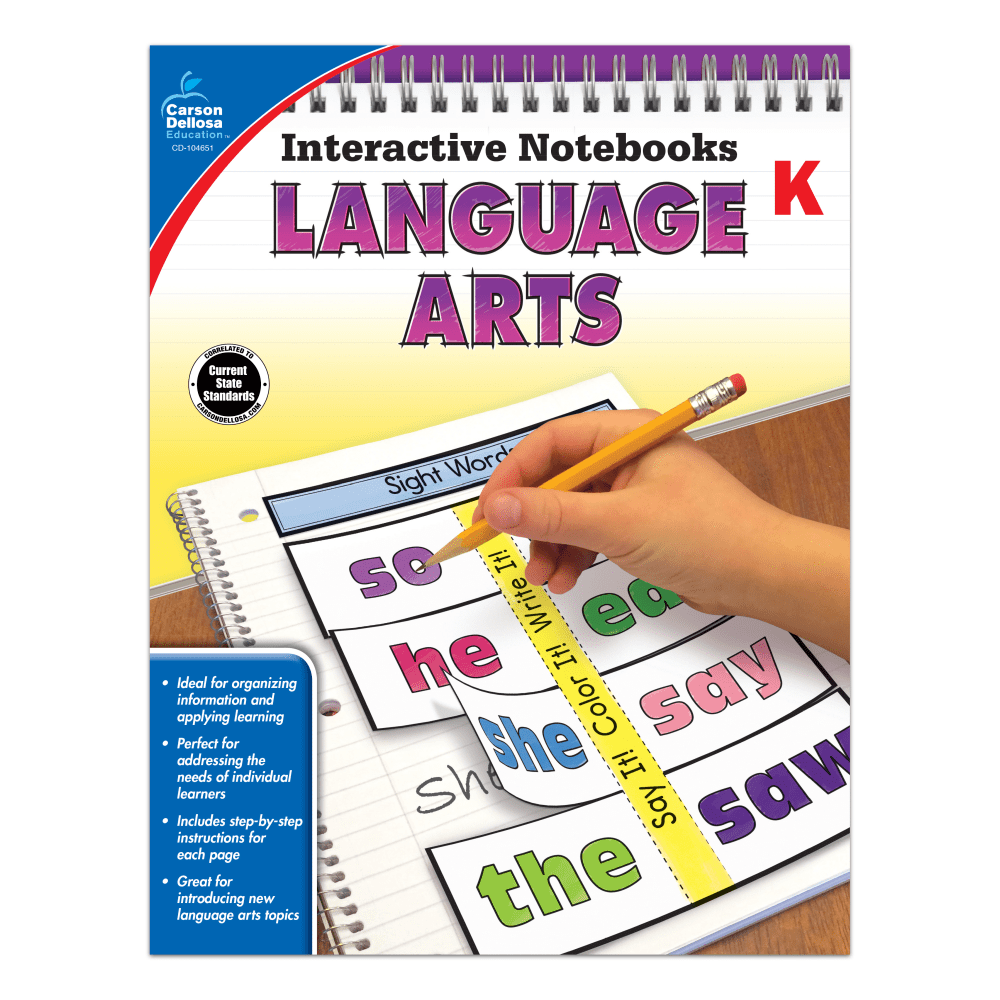 Hands-on activities teach and reinforce effective note-taking techniques for students. Kids will learn necessary skills on each sheet of this 96-page book.  Guides students through creating and maintaining interactive notes that help to engage them while learning new concepts.  96 pages allow plenty of engaging lessons.  Grade-specific practice helps children learn new skills as they grow.  Includes reproducibles to create pages on different topics.  Designed for students in kindergarten.  Lessons include short vowel sounds, sight words, nouns, antonyms, punctuation, parts of a book and more.
