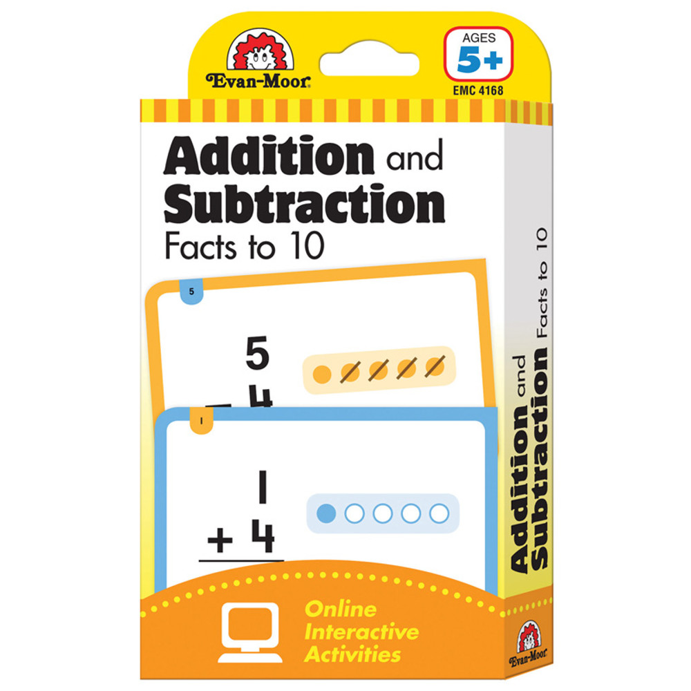 EVAN-MOOR Evan-Moor Educational Publishers Learning Line: Addition and Subtraction Facts to 10, Grade 1+ (Age 5+) - Flashcards