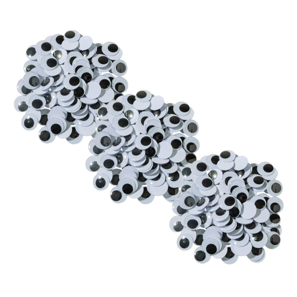DIXON TICONDEROGA CO Creativity Street® Wiggle Eyes, Black, 20 mm, 100 Per Pack, 3 Packs