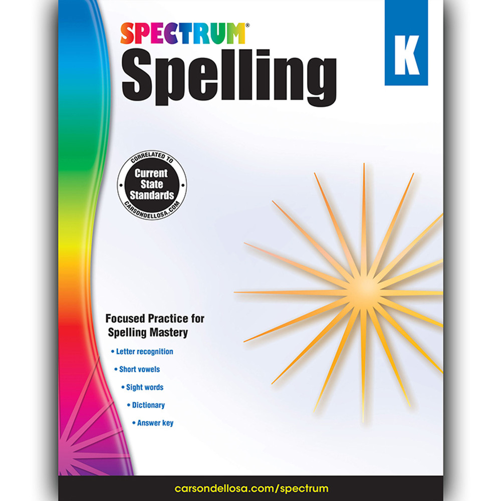 CARSON DELLOSA EDUCATION Spectrum® Spelling Workbook, Grade K, Paperback