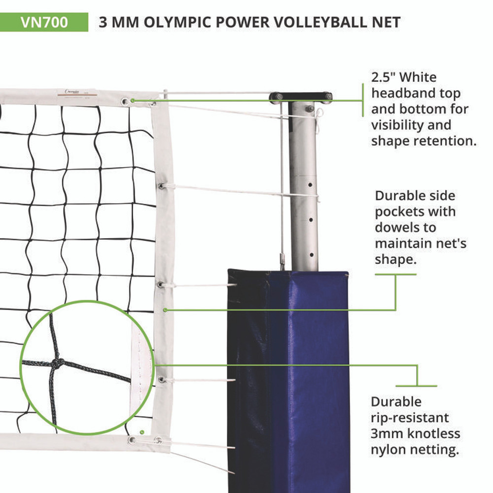 CHAMPION SPORT Sports VN700 Olympic Power Volleyball Net, 32 ft x 3 ft