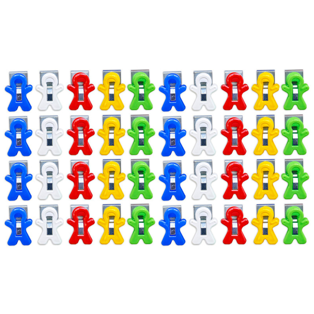 THE PENCIL GRIP The Pencil Grip™ Magnet Man Magnetic Clip, Assorted Colors, 40-Piece Bucket
