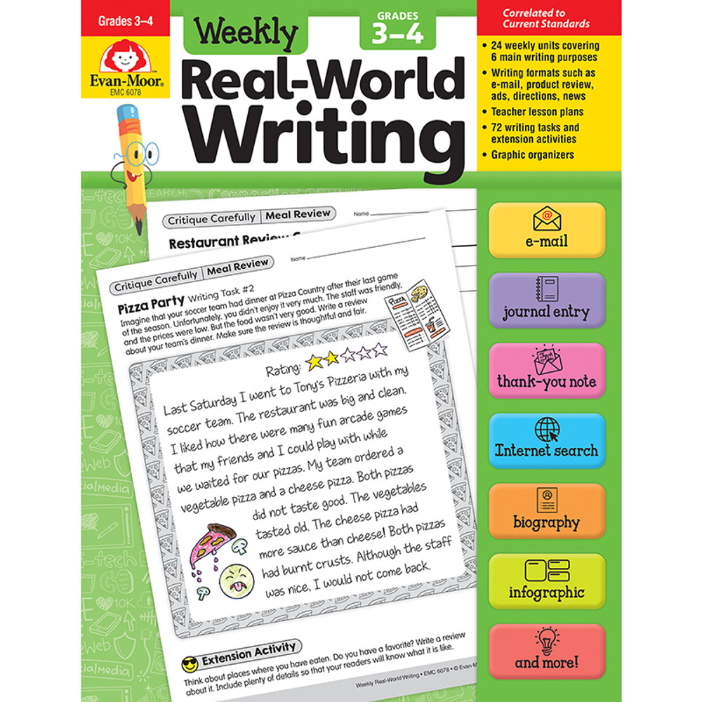 EVAN-MOOR Evan-Moor Educational Publishers Real World Writing Grades 3-4