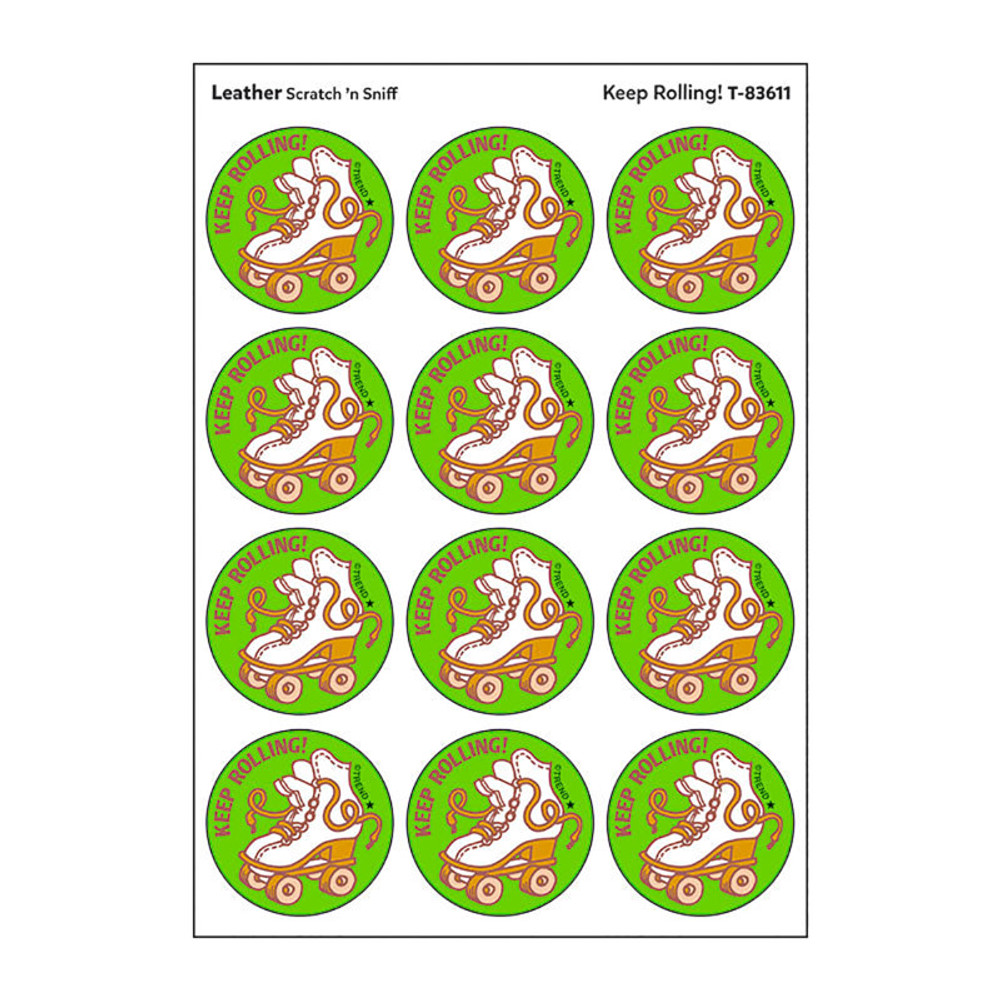 TREND ENTERPRISES INC. TREND Keep Rolling!/Leather Scented Stickers, Pack of 24