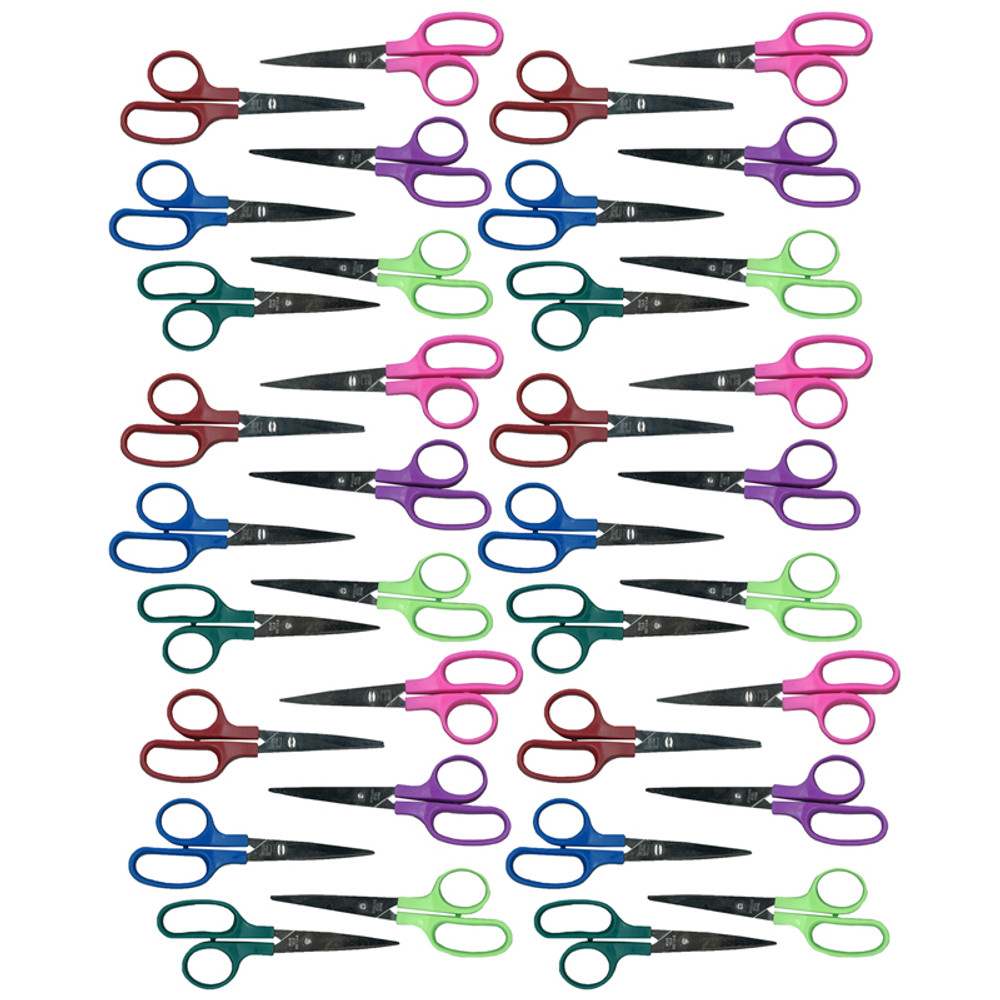 ADVANTUS Charles Leonard Children's 5" Scissors, Pointed Tip, Assorted Colors, Pack of 36