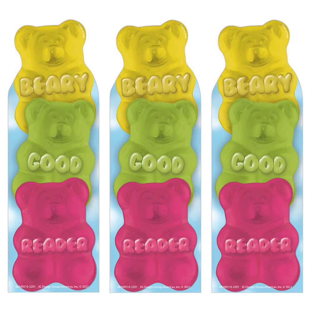 EUREKA Eureka® Beary Good Reader Gummy Bear Scented Bookmarks, 24 Per Pack, 3 Packs