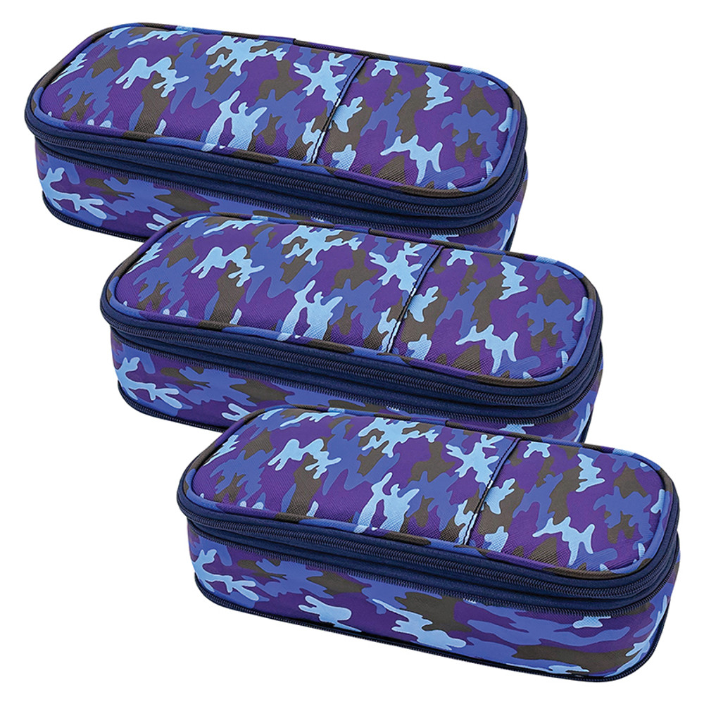 TEACHER CREATED RESOURCES Teacher Created Resources® Blue Camo Pencil Case, Pack of 3