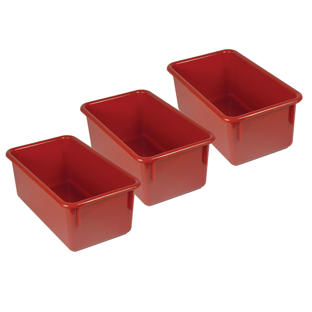 ROMANOFF PRODUCTS Romanoff Stowaway® Tray no Lid, Red, Pack of 3