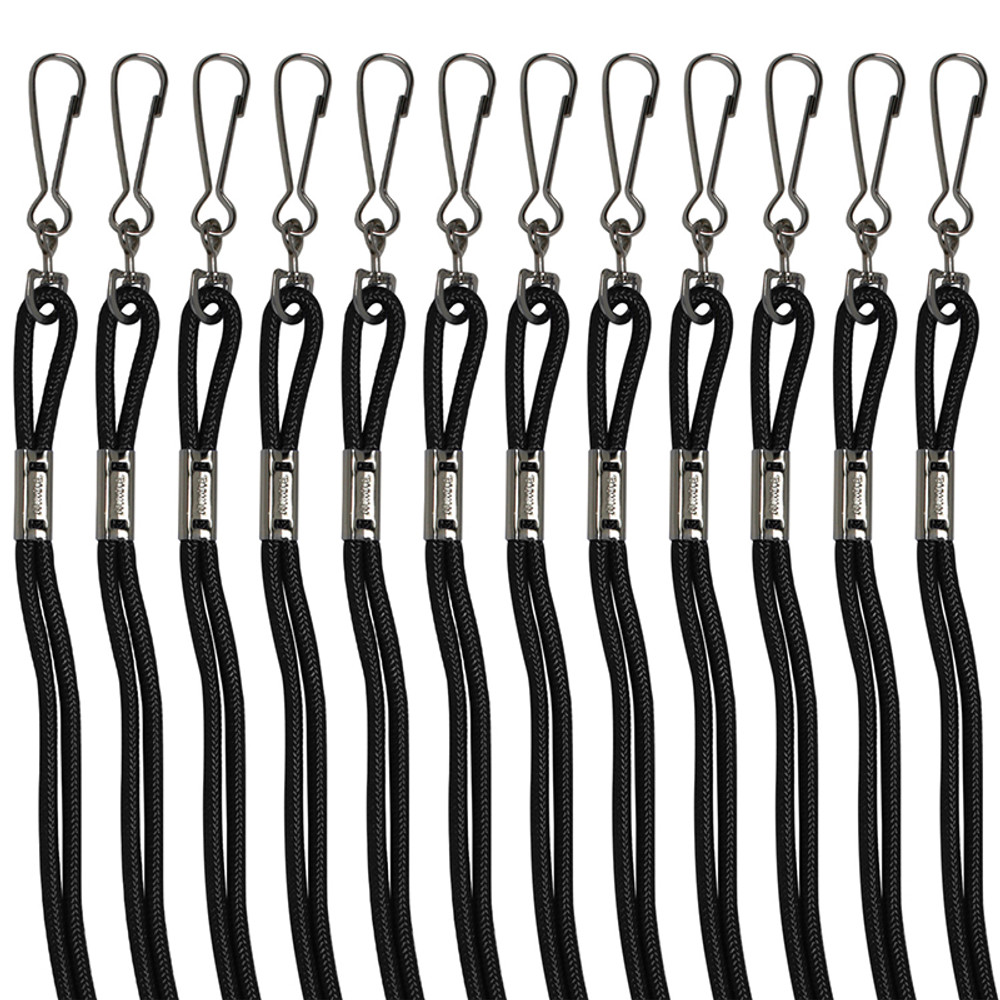 CHAMPION SPORTS Champion Sports Lanyards, Black, Pack of 12