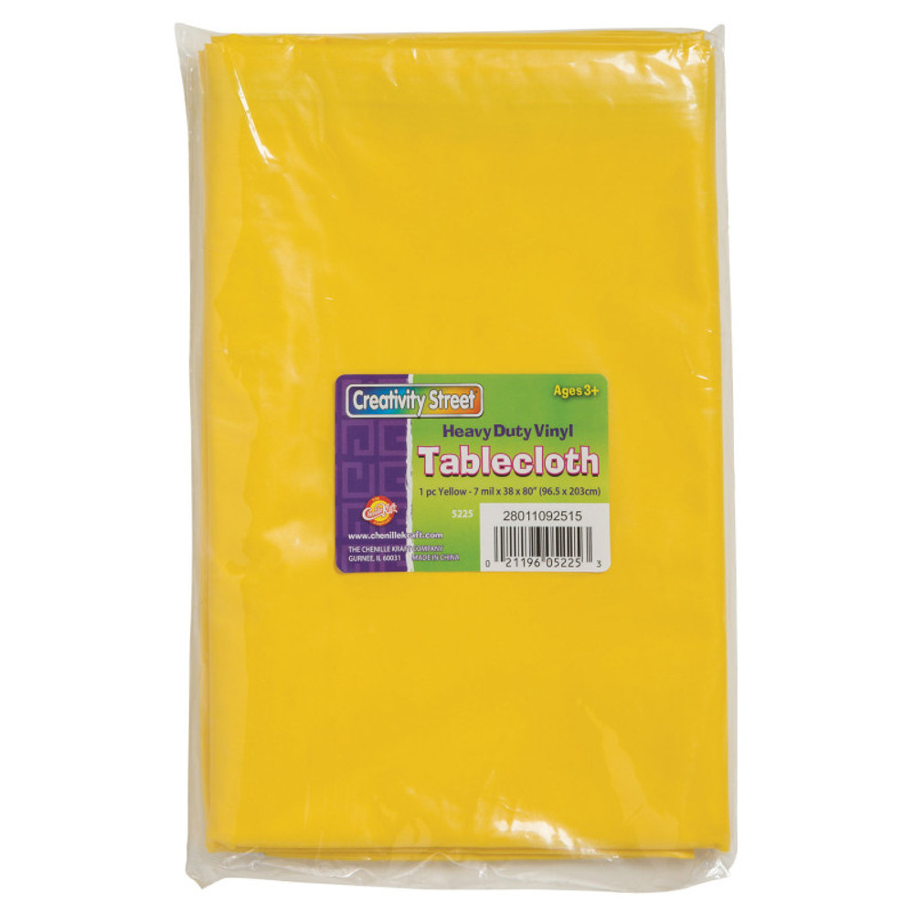 DIXON TICONDEROGA CO Creativity Street® Vinyl Tablecloth, Yellow, 38" x 80", 1 Count