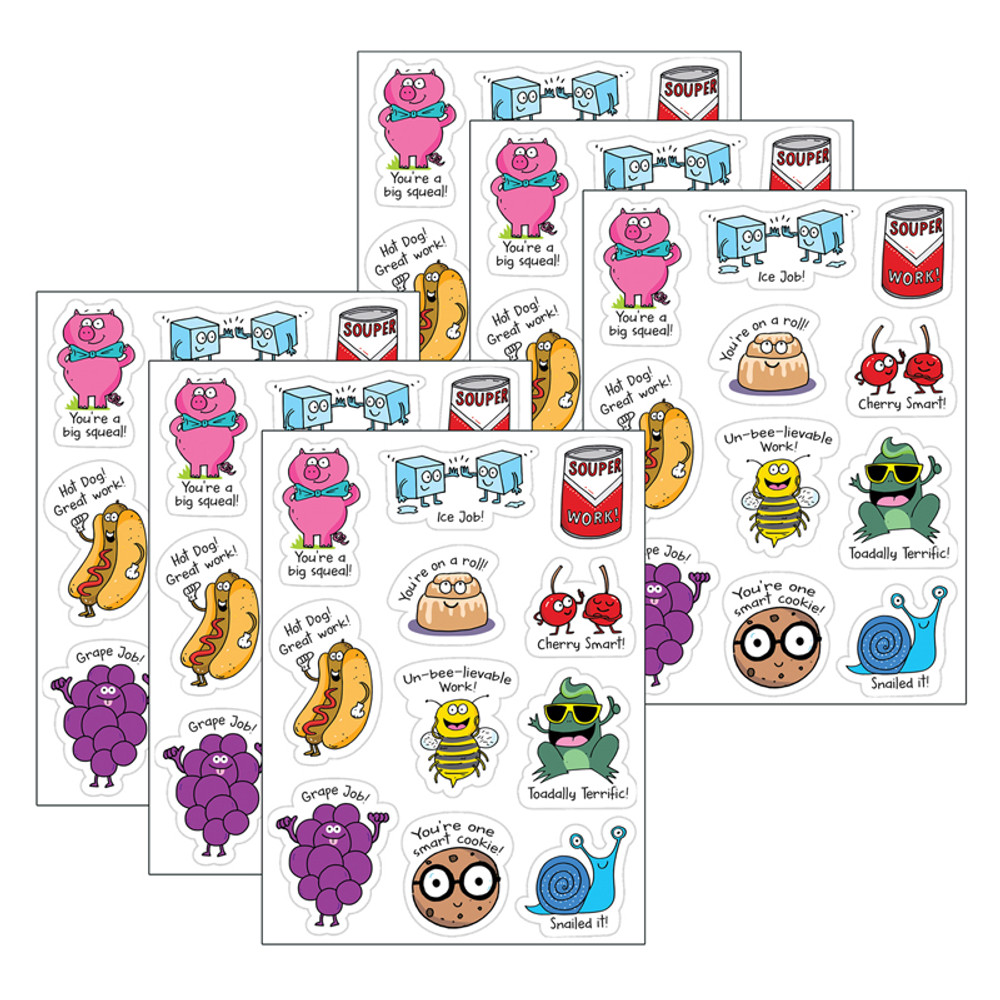 CREATIVE TEACHING PRESS Creative Teaching Press® So Much Pun! Punny Reward Stickers, 55 Per Pack, 6 Packs