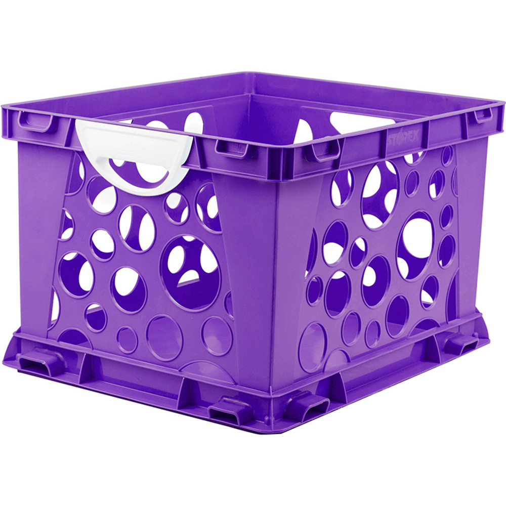 STOREX INDUSTRIES Storex Premium File Crate with Handles, Classroom Purple