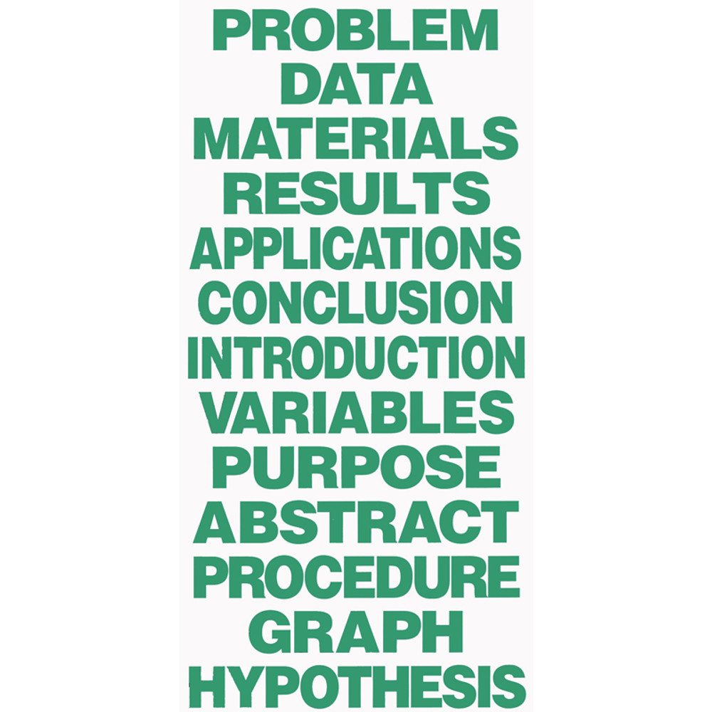 FLIPSIDE Flipside Products Science Fair Title Cards, Set of 13, Green