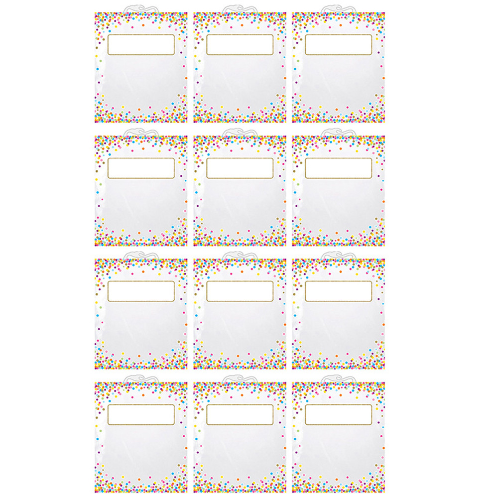 ASHLEY PRODUCTIONS Ashley Productions® Hanging Confetti Pattern Storage/Book Bag, 10.5" x 12.5", Pack of 12