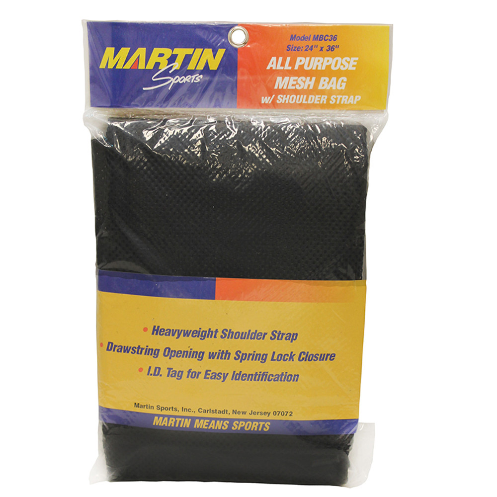 DICK MARTIN SPORTS Martin Sports All Purpose Mesh Bag with Carrying Strap, Black, 24" x 36"