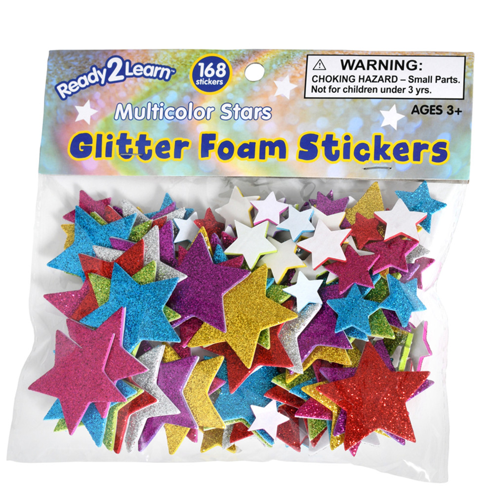 LEARNING ADVANTAGE READY 2 LEARN™ Glitter Foam Stickers - Stars - Multicolor