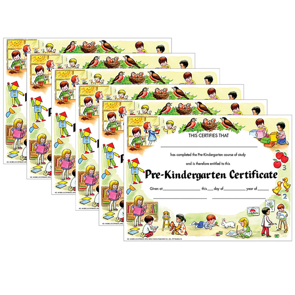FLIPSIDE Hayes Publishing Pre-Kindergarten Certificate, 30 Per Pack, 6 Packs