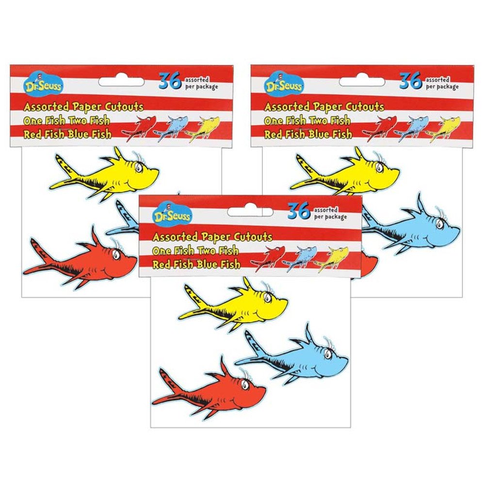 EUREKA Eureka® Dr. Seuss™ One Fish, Two Fish Assorted Paper Cut Outs, 36 Per Pack, 3 Packs