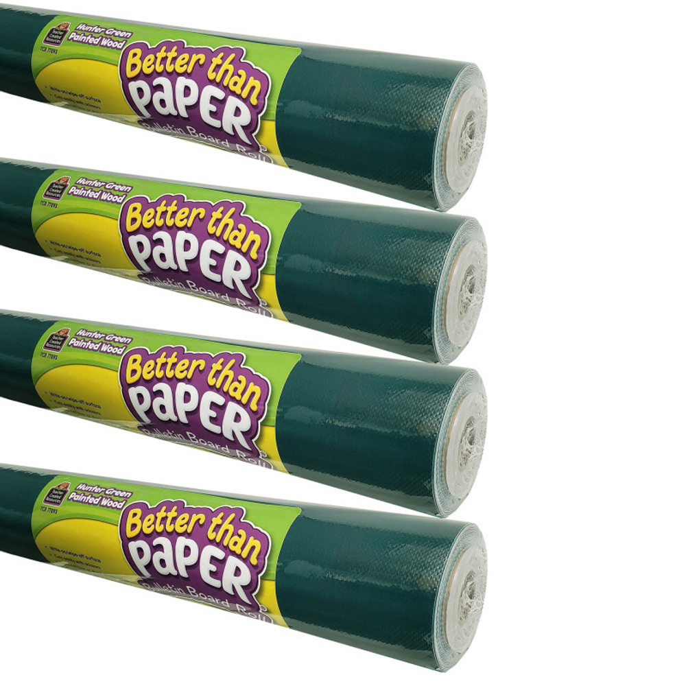 TEACHER CREATED RESOURCES Teacher Created Resources® Better Than Paper® Bulletin Board Roll, 4' x 12', Hunter Green, 4 Rolls