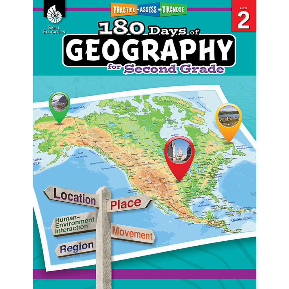 SHELL EDUCATION Shell Education 180 Days of Geography for Second Grade