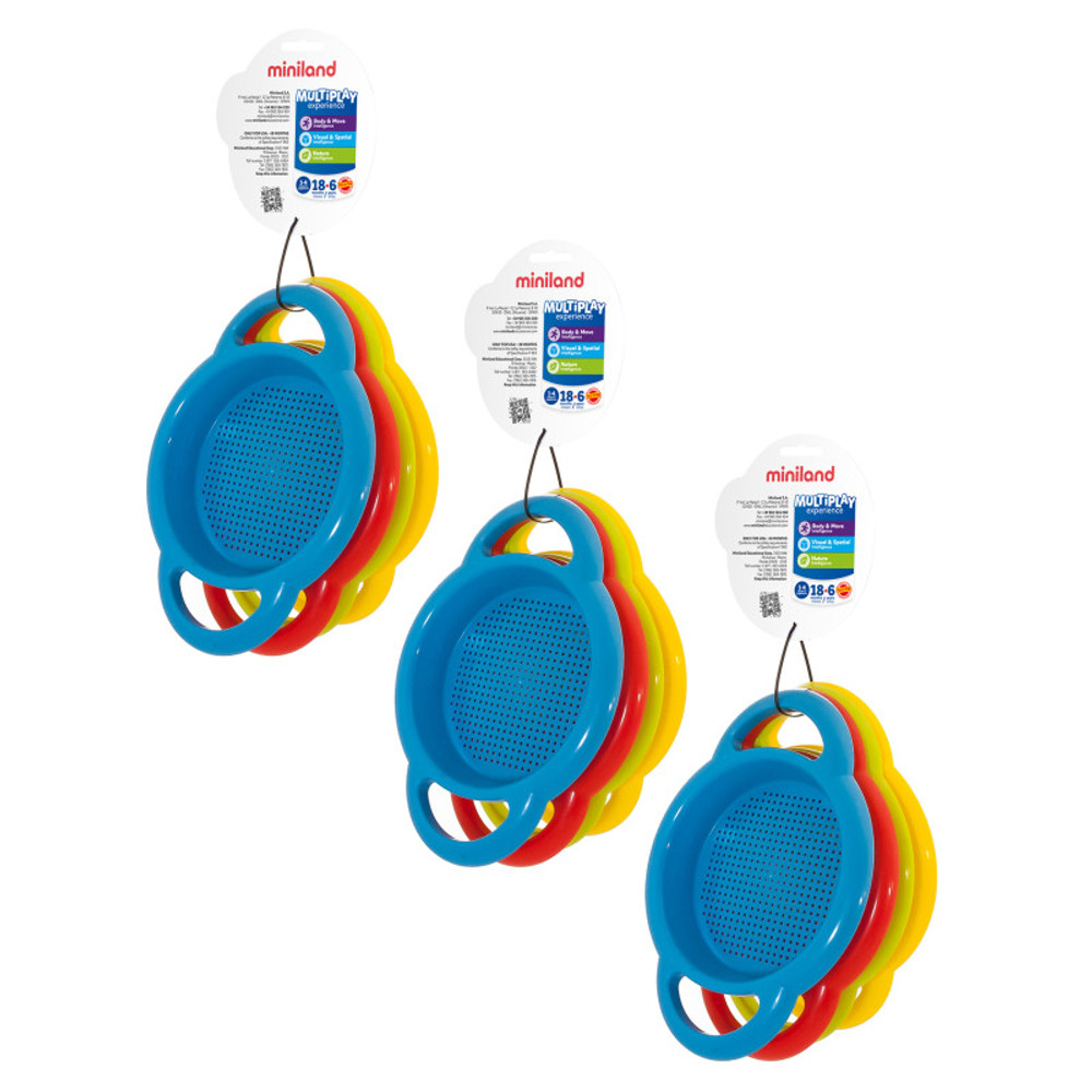MINILAND EDUCATIONAL CORPORATION Miniland Sieves, 4 Per Pack, 3 Packs