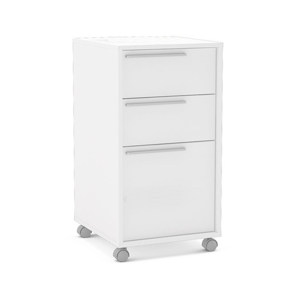 BOAHAUS LLC Boahaus 4305-23  4305 15-3/4inW x 17-3/4inD Lateral 3-Drawer Mobile File Cabinet, White