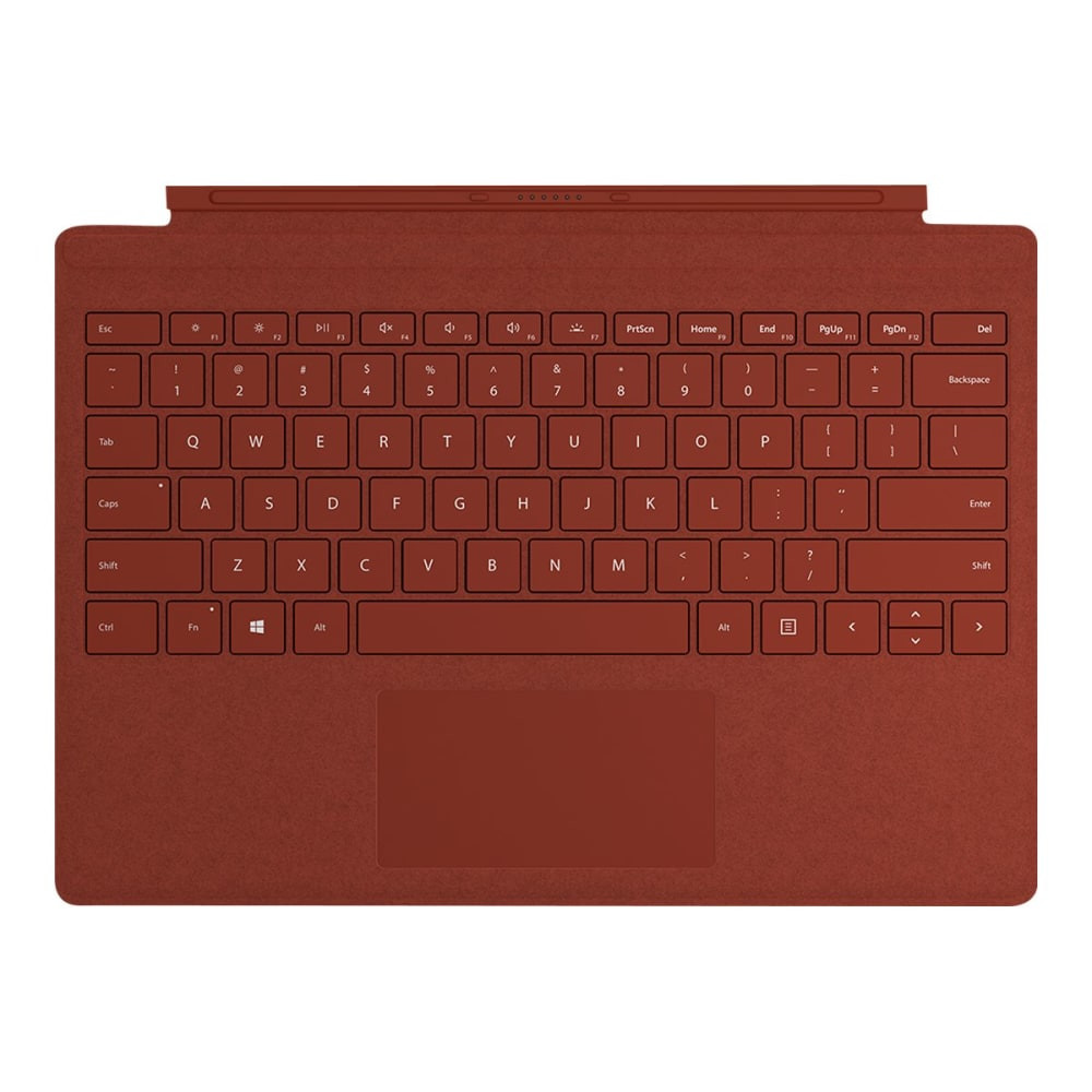 MICROSOFT CORPORATION Microsoft FFP-00101  Surface Pro Signature Type Cover - Keyboard - with trackpad - backlit - QWERTY - US - poppy red - for Surface Pro (Mid 2017), Pro 3, Pro 4, Pro 6, Pro 7