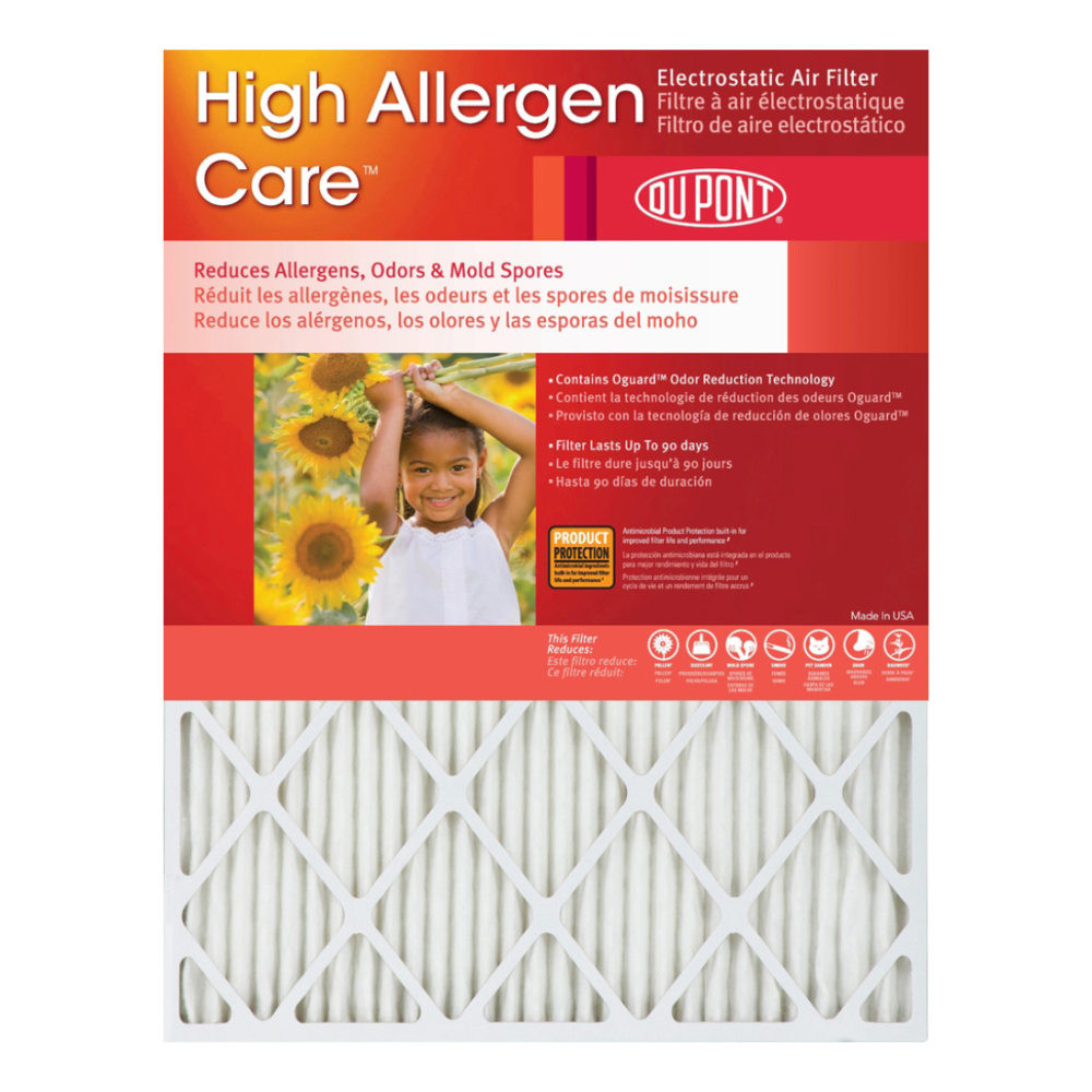 FILTERS-NOW.COM, INC. DuPont KB18X18X1_4  High Allergen Care Electrostatic Air Filters, 18inH x 18inW x 1inD, Pack Of 4 Filters