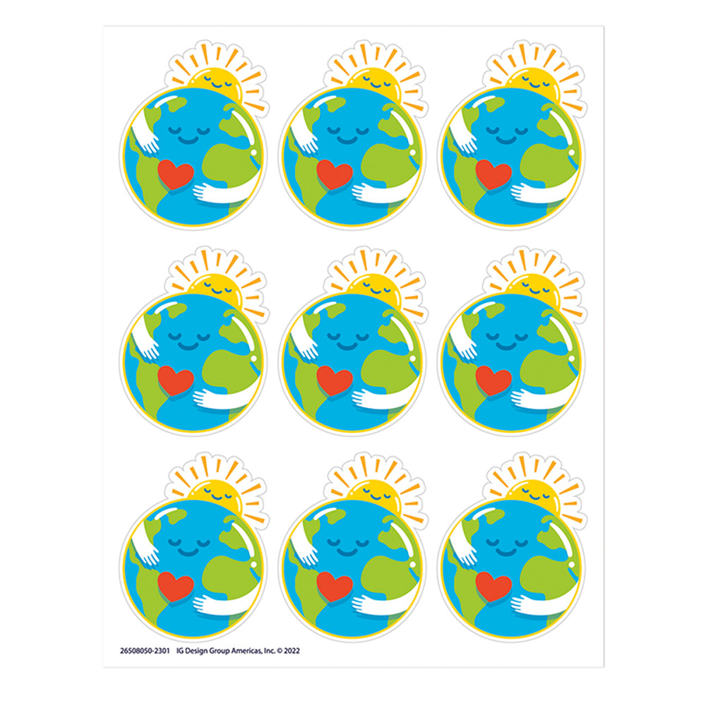 EUREKA Eureka® Earth Giant Stickers, 36 Per Pack, 12 Packs