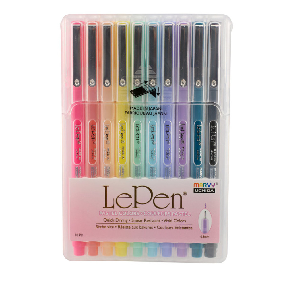 UCHIDA OF AMERICA, CORP Marvy Uchida® LePen® Micro-Fine Point Pen, Pastel, 10 Colors