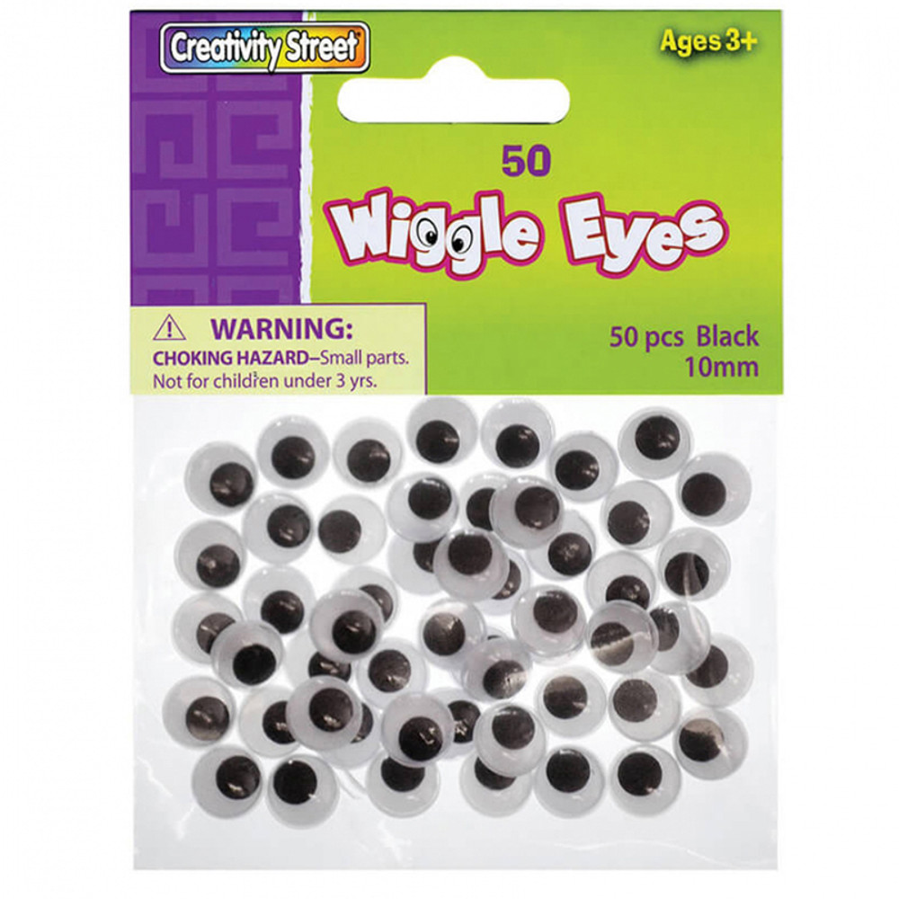 DIXON TICONDEROGA CO Creativity Street® Wiggle Eyes, Black, 10 mm, 50 Pieces