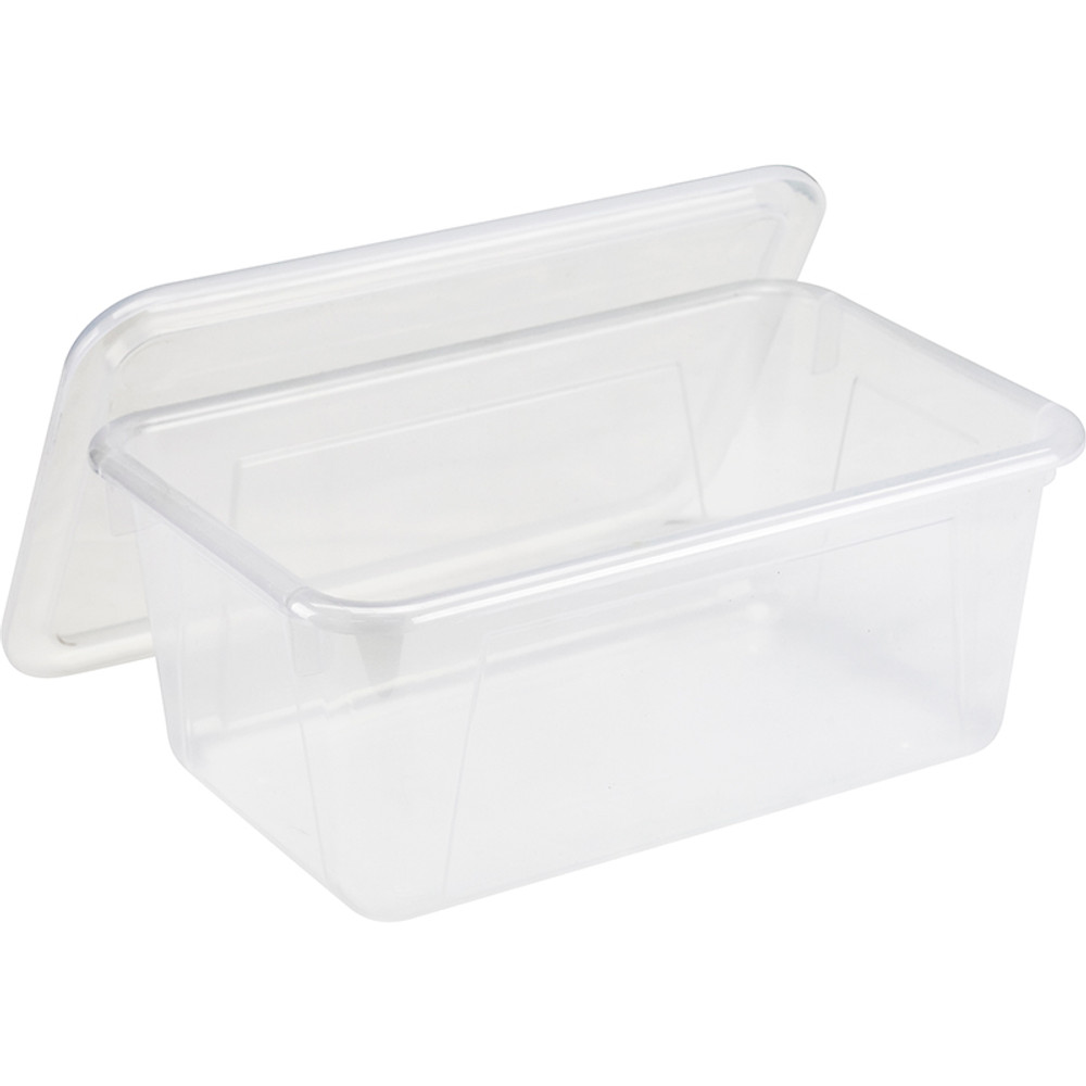 STOREX INDUSTRIES Storex Small Cubby Bin with Lid, Clear