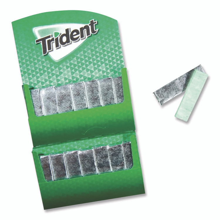 MONDELEZ INTERNATIONAL Trident® MOZ01106 Sugar-Free Gum, Spearmint, 14 Sticks/Pack, 12 Packs/Box