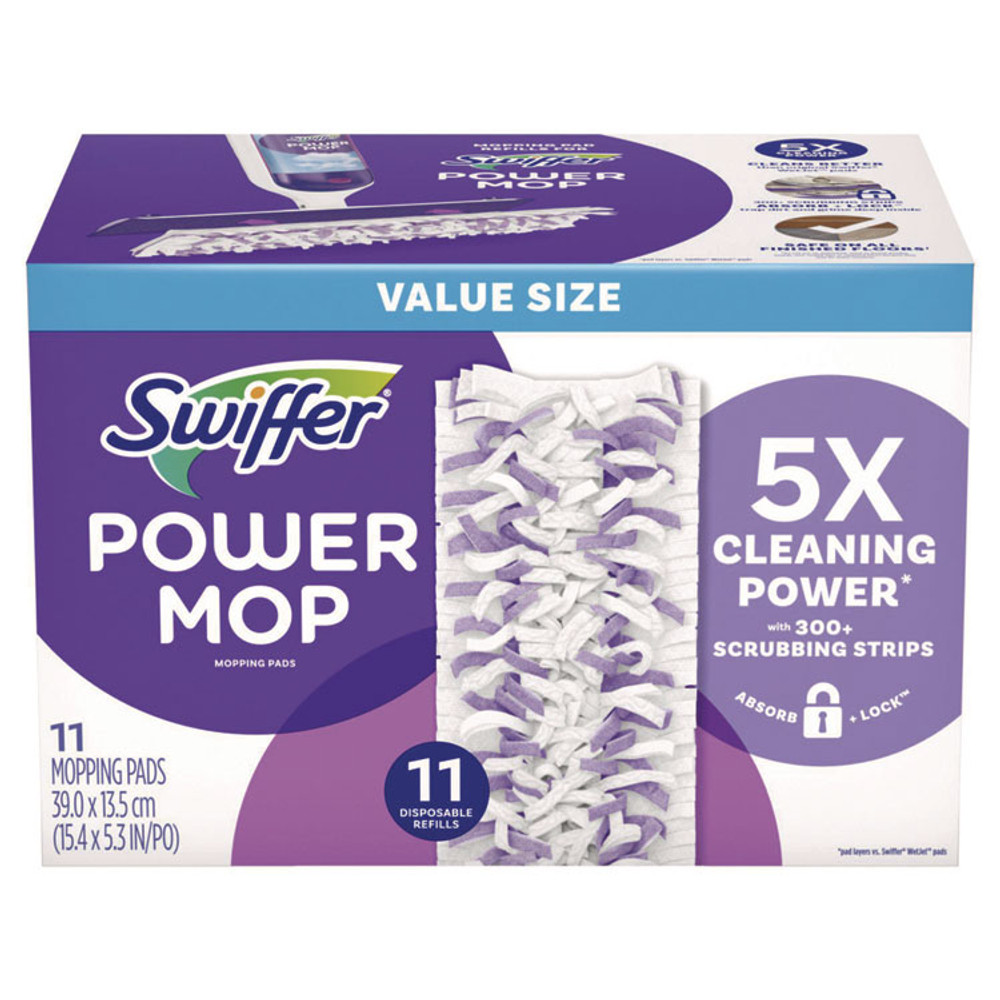 PROCTER & GAMBLE Swiffer® 12868 PowerMop Mopping Pads, 11.41 x 5.31, 11/Box, 2 Boxes/Carton