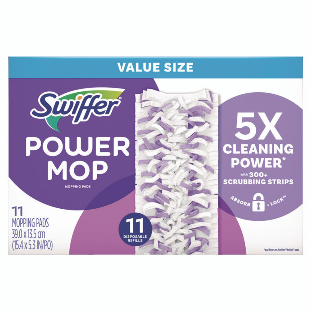 PROCTER & GAMBLE Swiffer® 12868 PowerMop Mopping Pads, 11.41 x 5.31, 11/Box, 2 Boxes/Carton