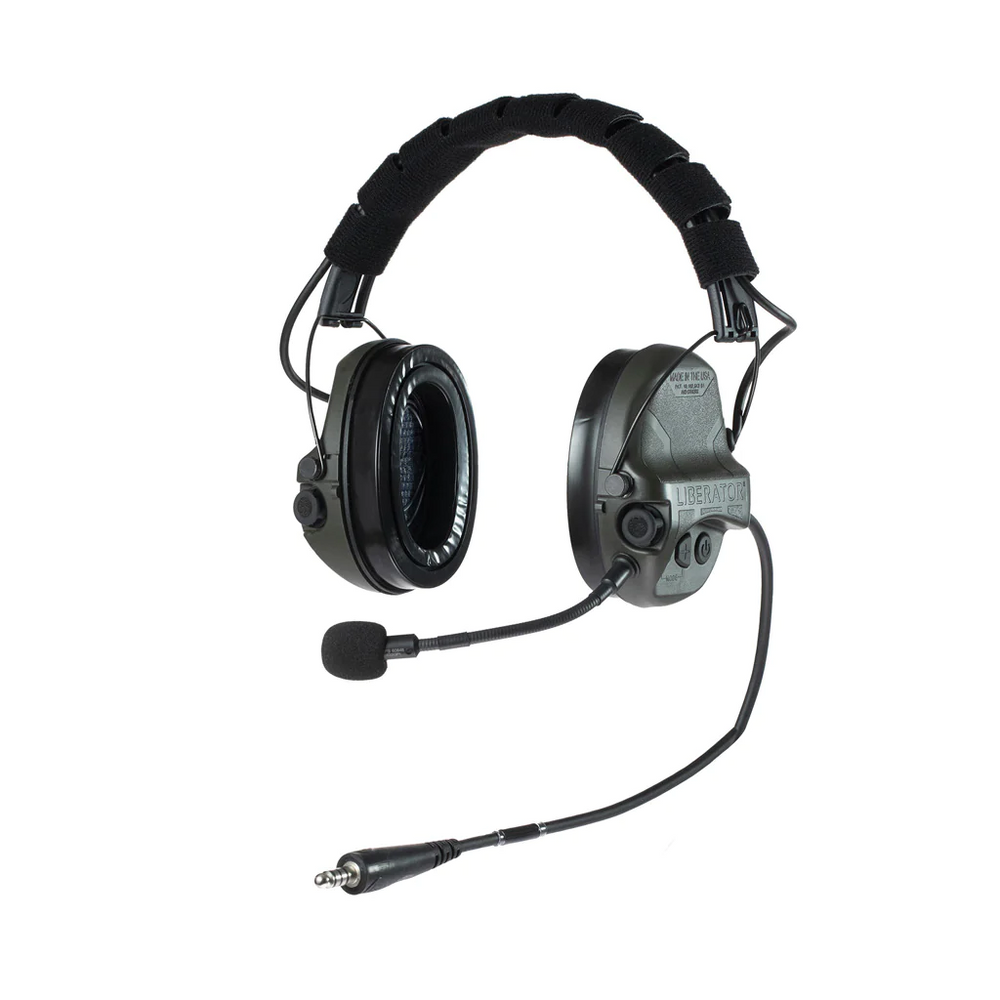 TCI LIB4_SGL/RBKB-E Liberator IV Advanced Single Comm Headset Only with Hearing Protection