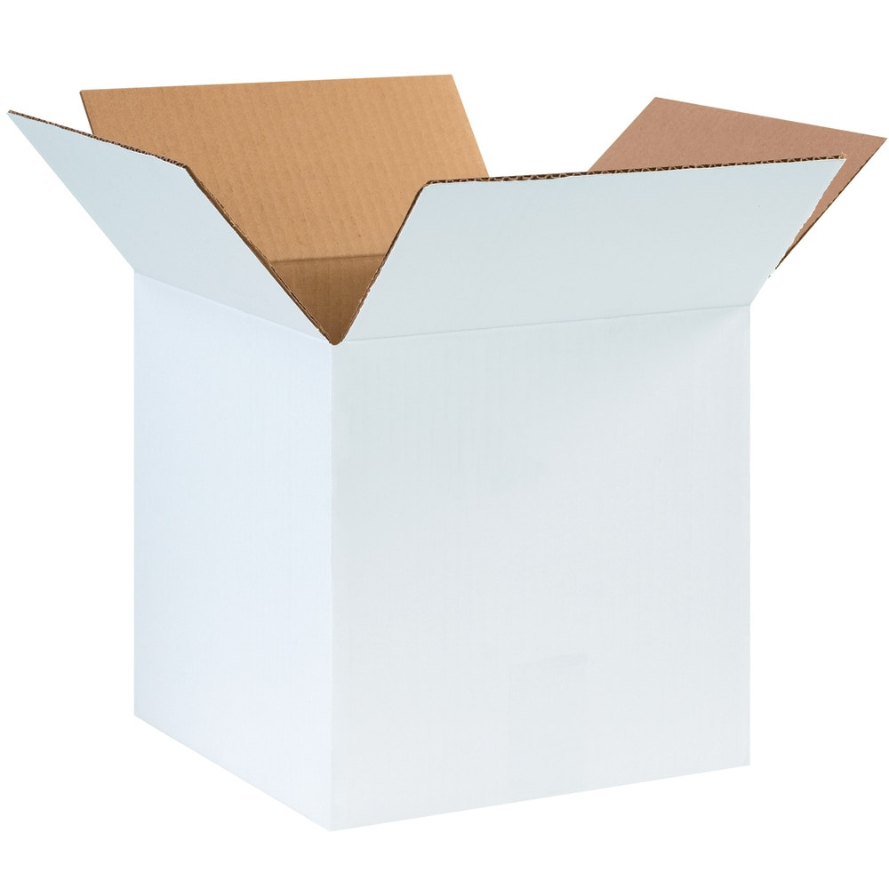 B O X MANAGEMENT, INC. 101010W Partners Brand White Corrugated Boxes, 10in x 10in x 10in, Pack Of 25